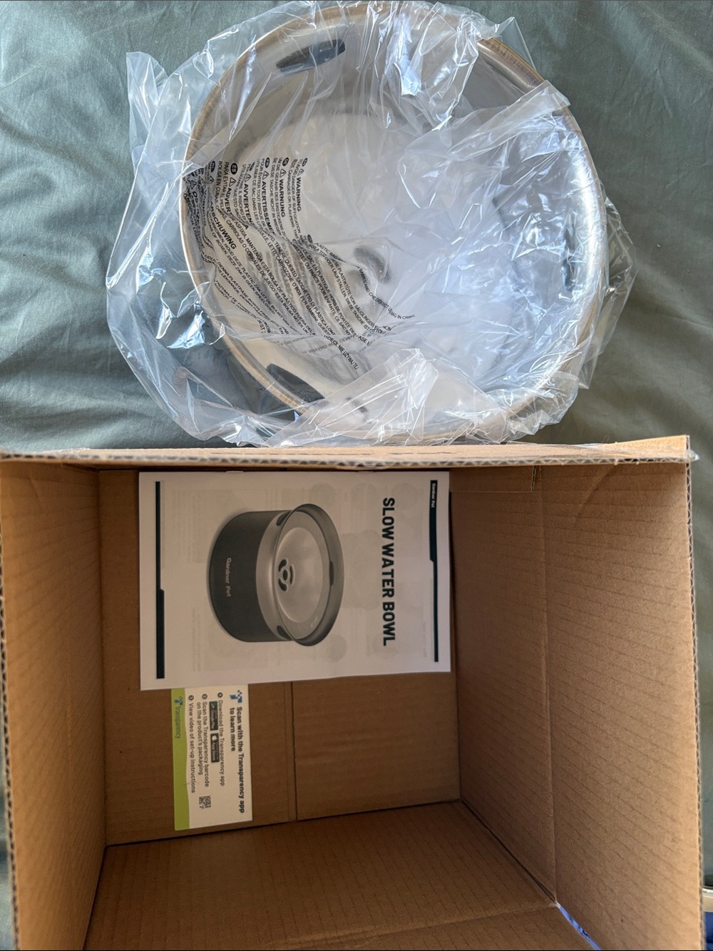 NWT Slow Water Bowl Stainless Steel Pet Bowl - black
